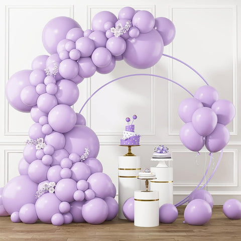 105pcs 5/10/12/18 Inches for Garland Arch, Baby Purple Latex Balloons for Birthday Baby Shower Wedding - Hibrides