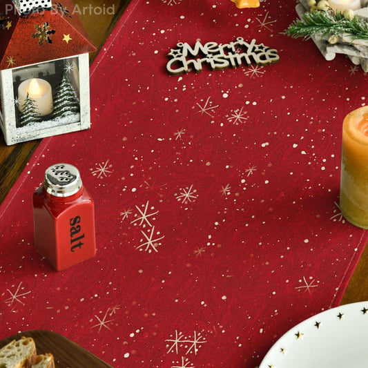 13x72 Inch Snowman Christmas Birds Trees Table Runner, Seasonal Winter Xmas Holiday Kitchen Dining Table Decoration - Hibrides