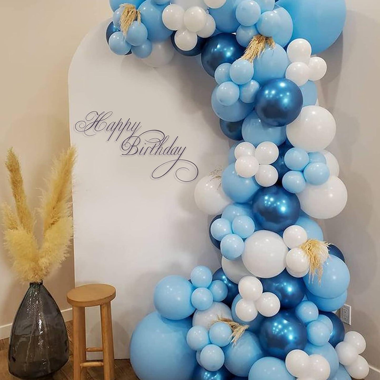 162pcs Boy's Birthday Blue Macaroon Garland Kit - Hibrides