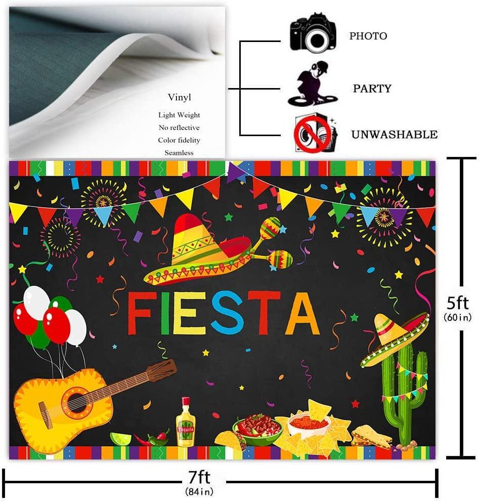 Fiesta Birthday Backdrop Mexican Fiesta Themed 1st Birthday Photo Booth Background 7x5ft - Hibrides