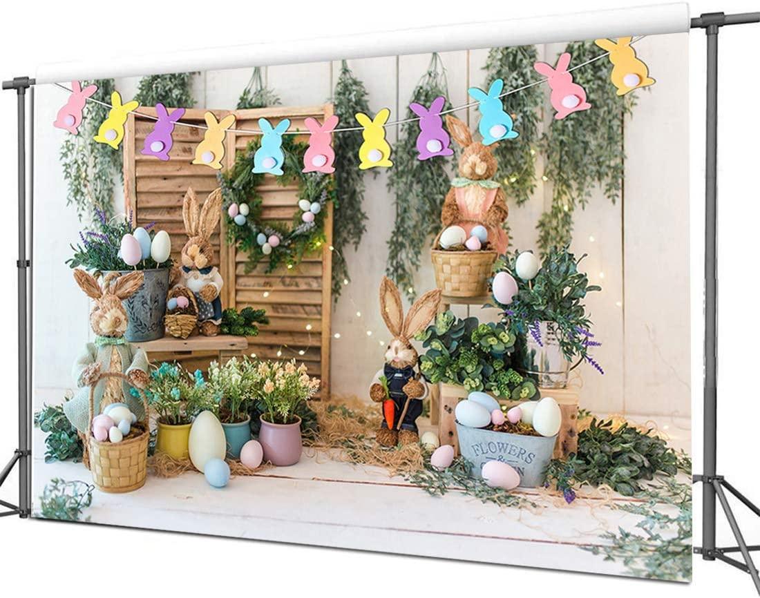 Easter Backdrop Spring Garden Rabbit Decoration Flower Stand Photography Background - Hibrides