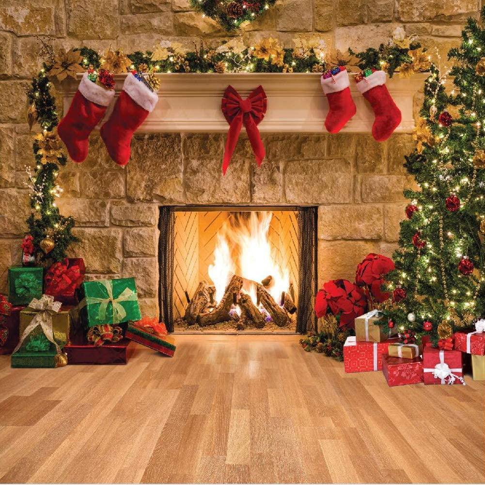 Christmas Photography Backdrops Child Christmas Fireplace Decoration Background for Photo - Hibrides