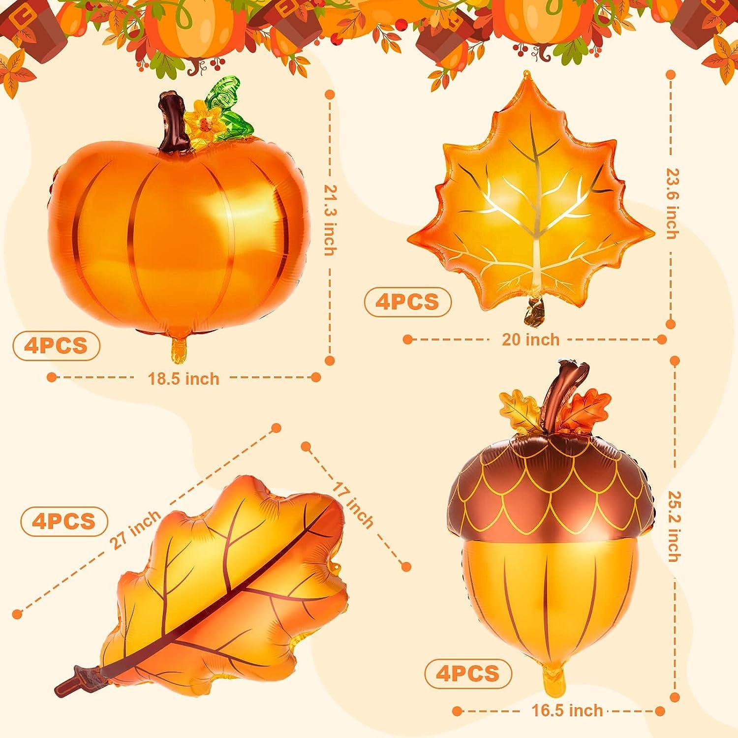 16Pcs Big Maple Leaves Acorn Balloons for Thanksgiving Home Festival Decorations - Hibrides