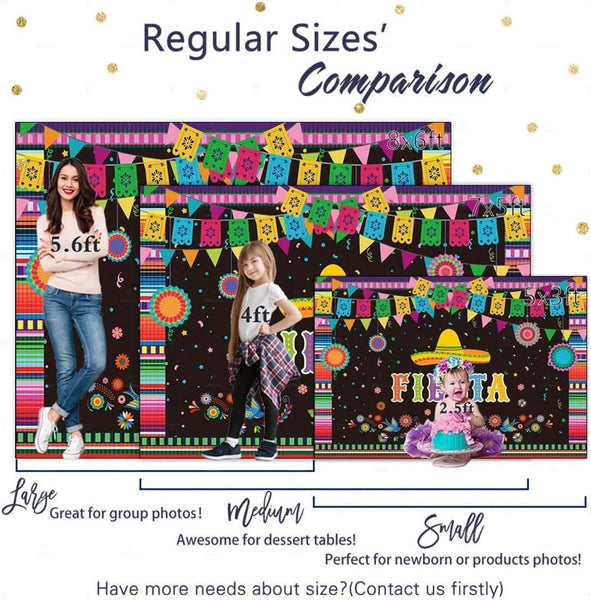 Mexican Fiesta Theme Backdrop for Photography Festival Birthday Party Decor Cinco De Mayo Carnival Colorful Flags - Hibrides