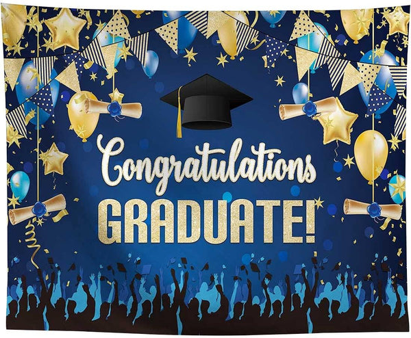 82" x 59" Graduation Backdrop for Photography Congrats Grad Class of 2022 Prom Party Supplies Decorations - Hibrides