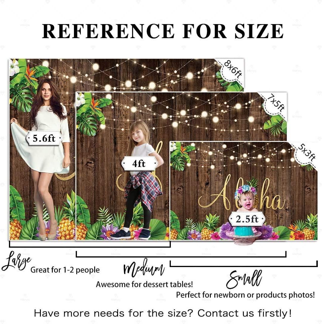 5x3ft Aloha Rustic Wooden Backdrop for Summer Tropical Hawaiian Beach Party Photography Background - Hibrides