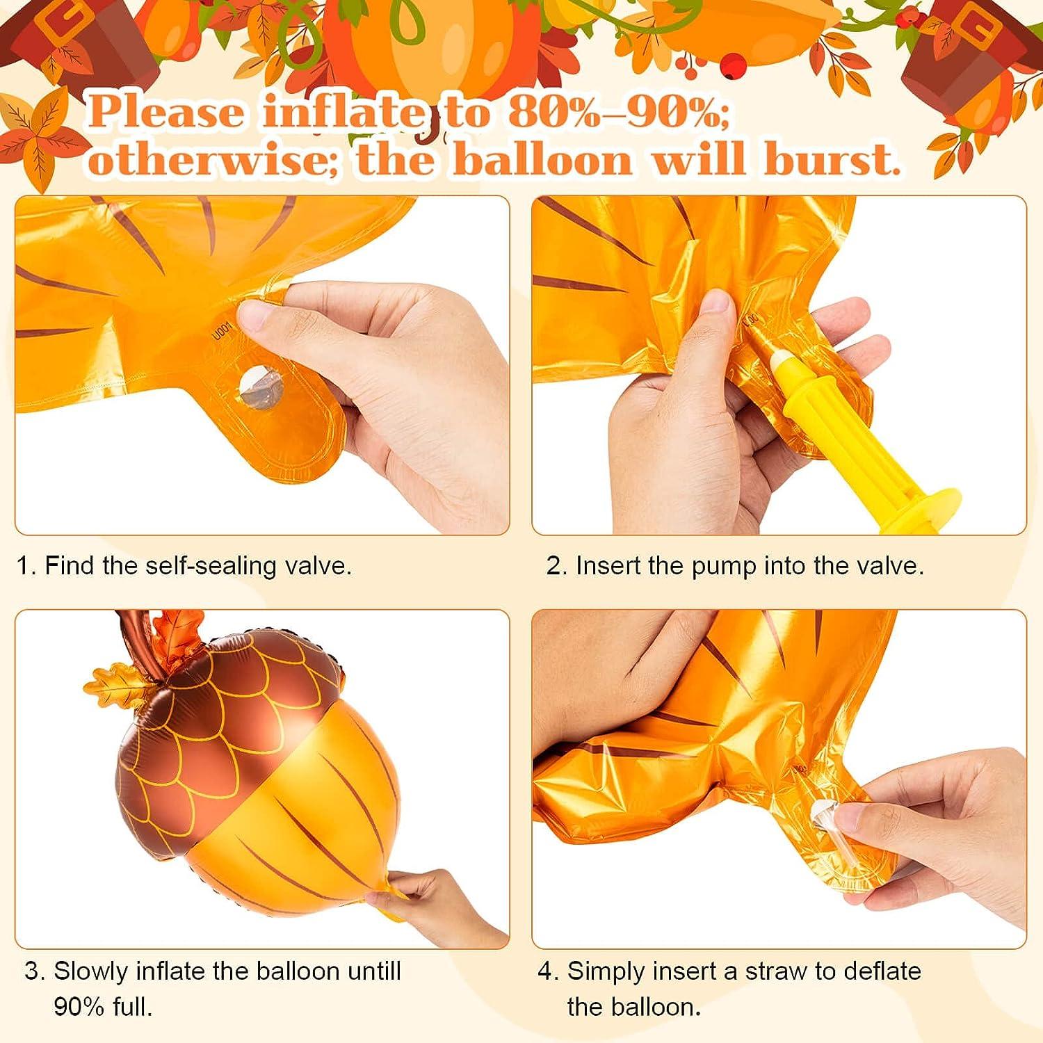 16Pcs Big Maple Leaves Acorn Balloons for Thanksgiving Home Festival Decorations - Hibrides