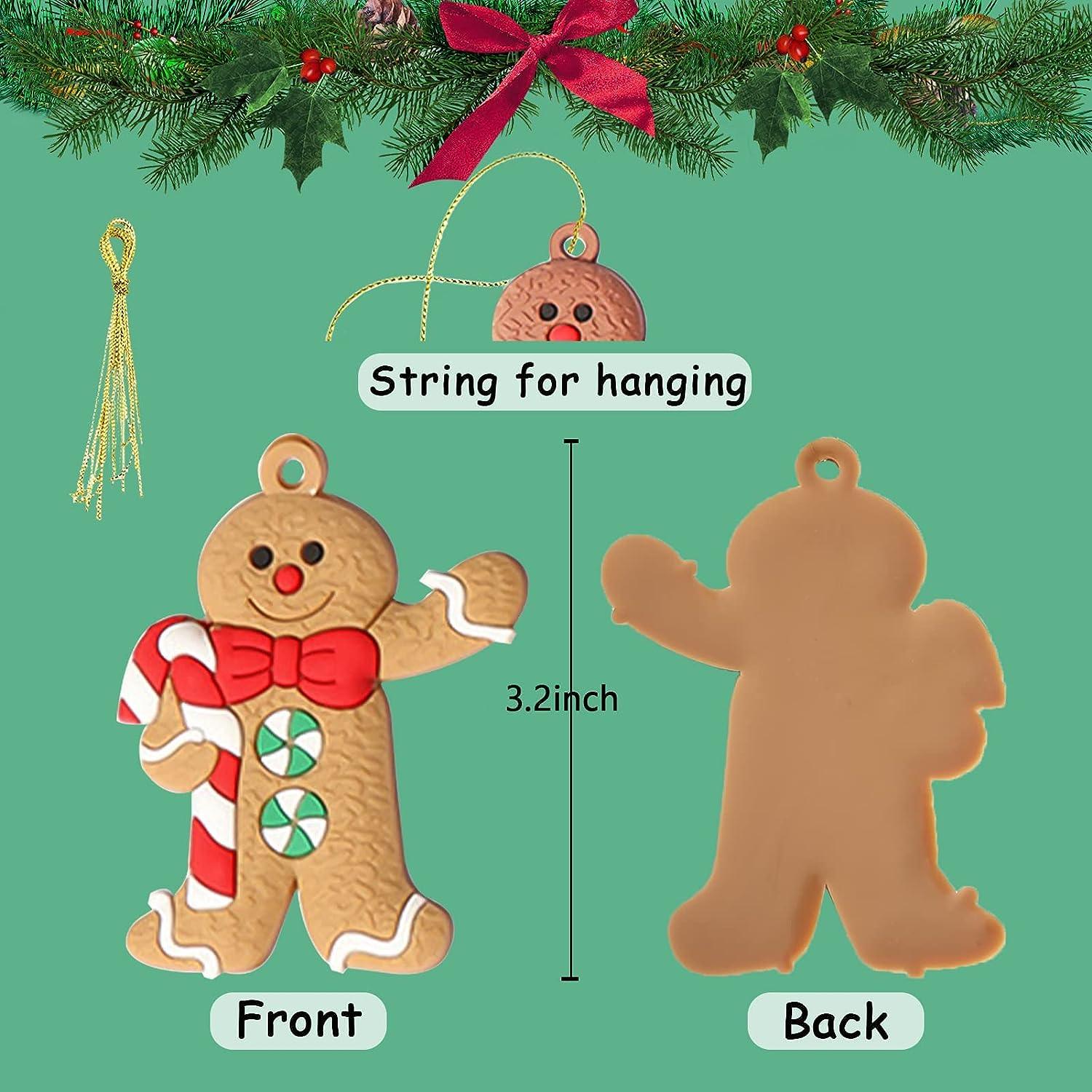 12pcs Gingerbread Man Ornaments for Christmas Tree Assorted Plastic Gingerbread Figurines Ornaments for Christmas Tree - Hibrides