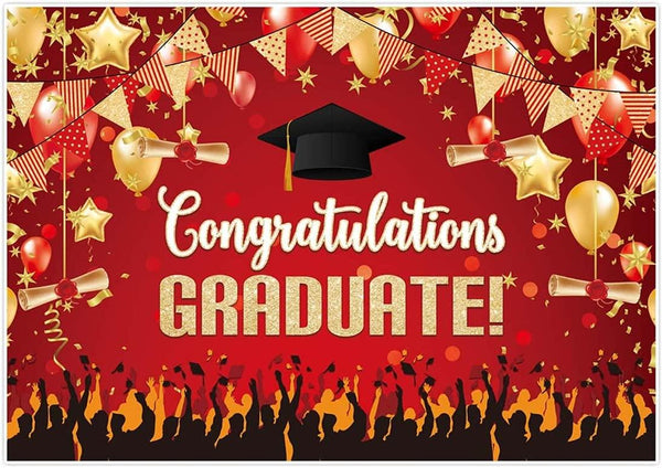 82" x 59" Graduation Backdrop for Photography Congrats Grad Class of 2022 Prom Party Supplies Decorations - Hibrides