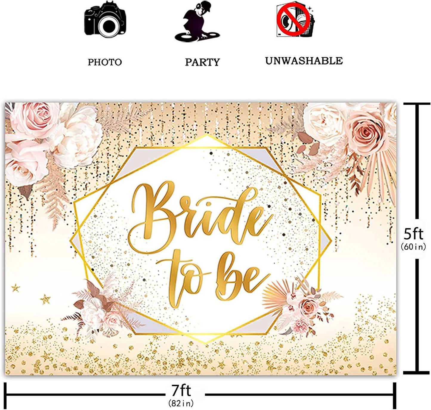 Boho Bride to Be Backdrop Bridal Shower Engagement Wedding Miss to Mrs Party Supplies - Hibrides