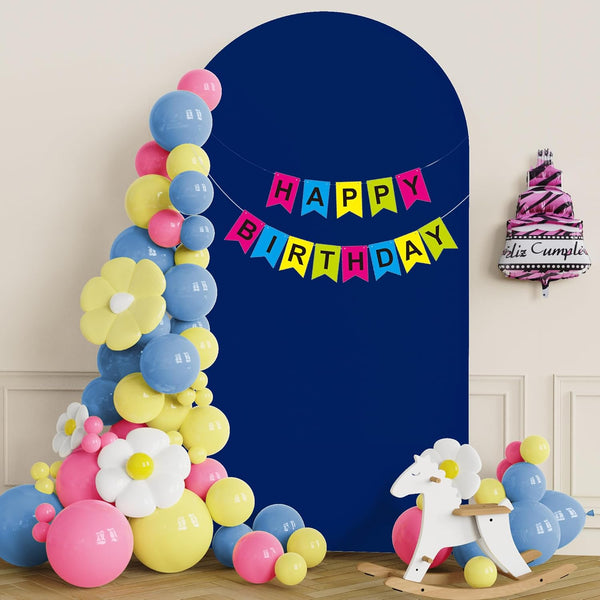 Royal Blue Spandex Fitted Arch Cover for Round Top Chiara Backdrop Stand Covers for Wedding Birthday Party Decoration