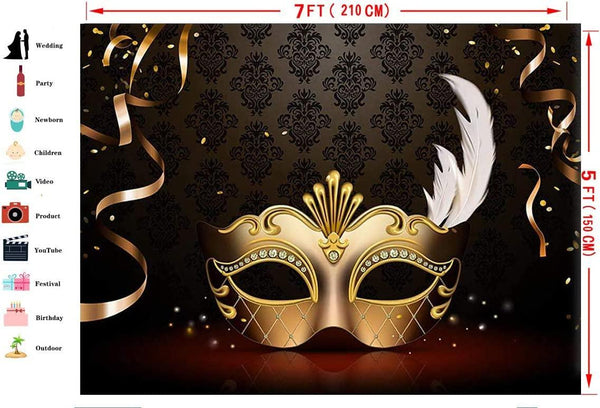 Mardi Gras Mask Backdrop Carnival Photography Backdrop Masquerade Photography Backdrops - Hibrides