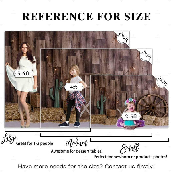 7x5ft Cowboy Backdrop for Photography Vintage Wild West Wooden House Barn Door Kids Baby Shower Birthday - Hibrides