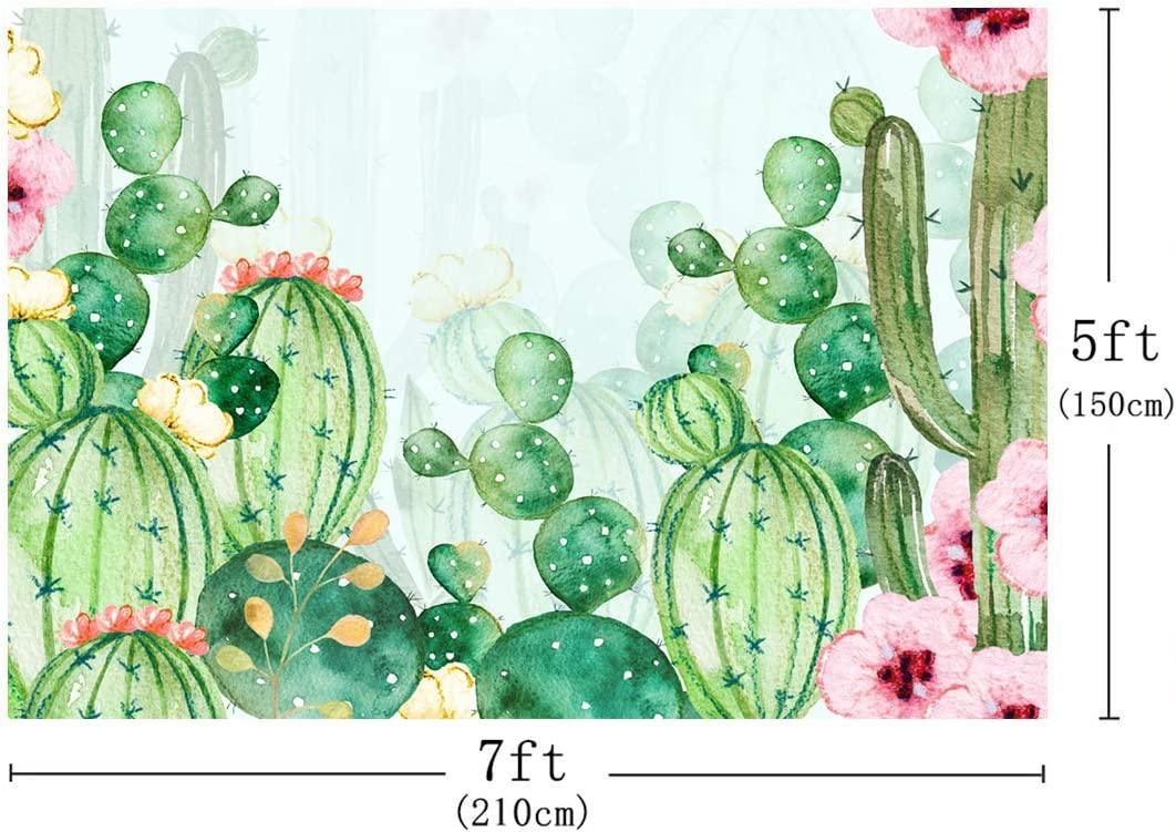 Cactus Floral Fiesta Photo Backdrop Baby Shower Bridal Shower Themed Background for Photography - Hibrides