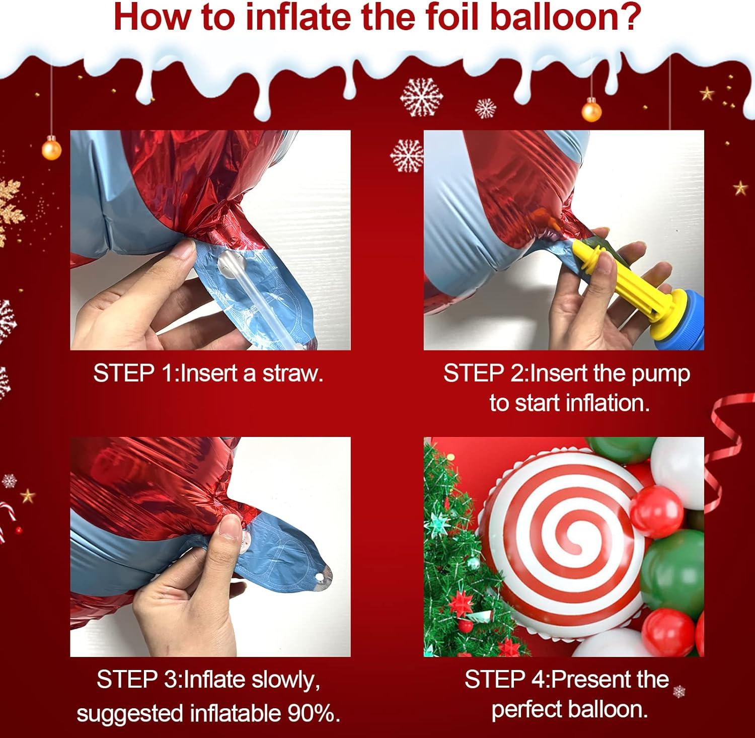 103PCS Christmas Balloon Garland Arch Kit, Christmas Balloon Arch with Metallic Green Red White Christmas Latex Balloons Snowflake Santa Christmas - Hibrides