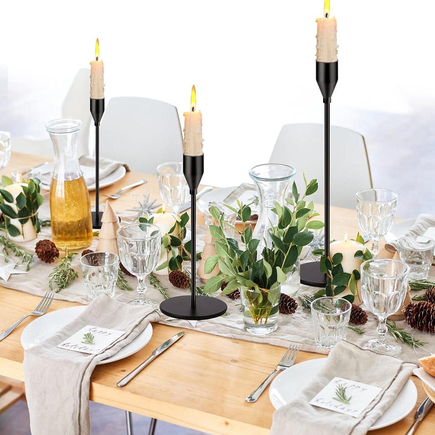 Gold Taper Candle Holder for Wedding Reception, Party, Fits 3/4 inch Thick Candle&Led Candles, Wedding Centerpieces - Hibrides