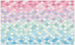 7x5ft Soft Fabric Pastle Mermaid Scales Backdrop for Photography Pictures Girls Birthday Party - Hibrides