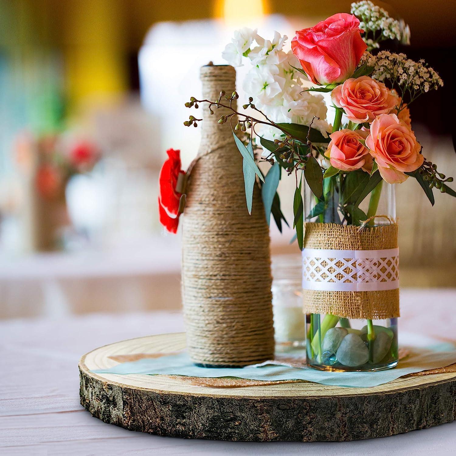 10PCS 10-12 inches Large Wood Slices for Centerpieces - Wood Centerpieces for Tables, Rustic Wedding Centerpiece - Hibrides