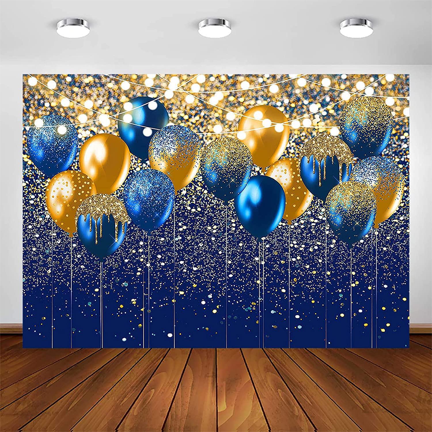 Royal Blue Glitter Backdrop for Birthday Wedding Prom Graduation Photography Background - Hibrides