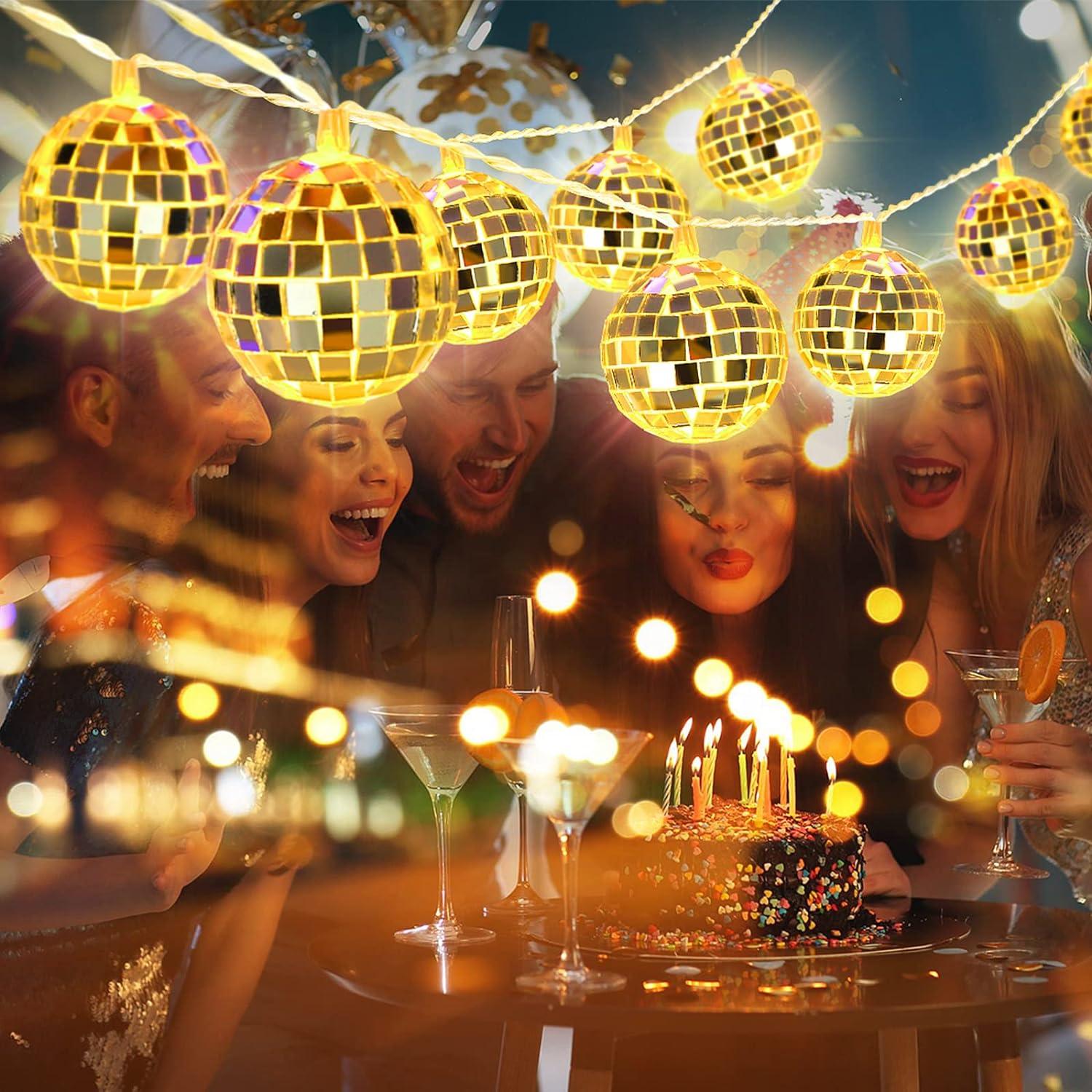 20 LED Disco Ball Mirror LED Party String Light Christmas Lanterns for Holiday Wall Window - Hibrides