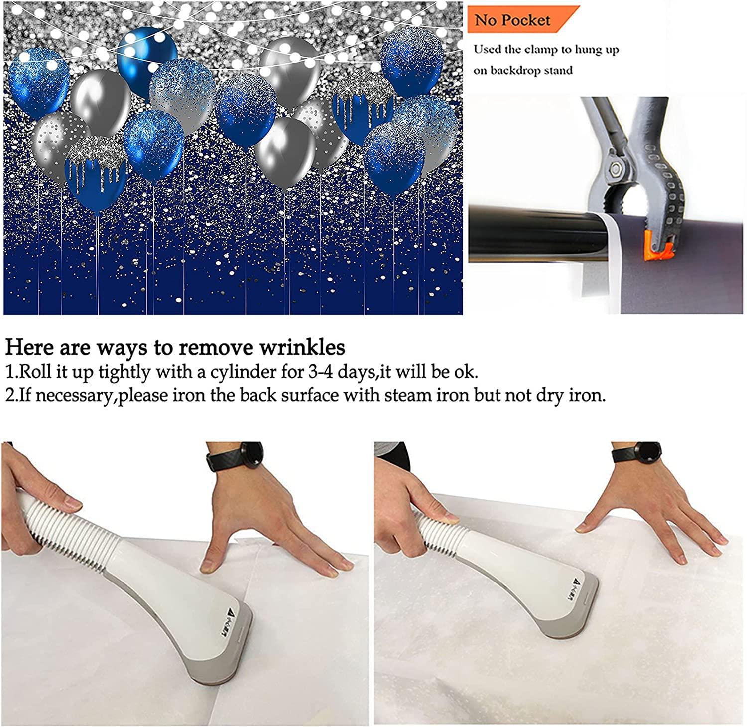 Royal Blue Glitter Backdrop for Birthday Wedding Prom Graduation Photography Background - Hibrides