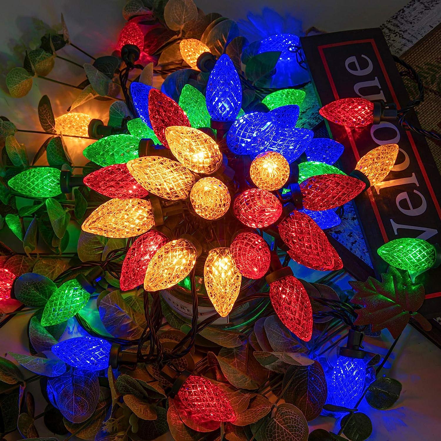 100 LED 81ft Christmas String Lights Plug in Fairy Twinkle String Lights 8 Modes Waterproof Extendable for Wedding Party Christmas - Hibrides