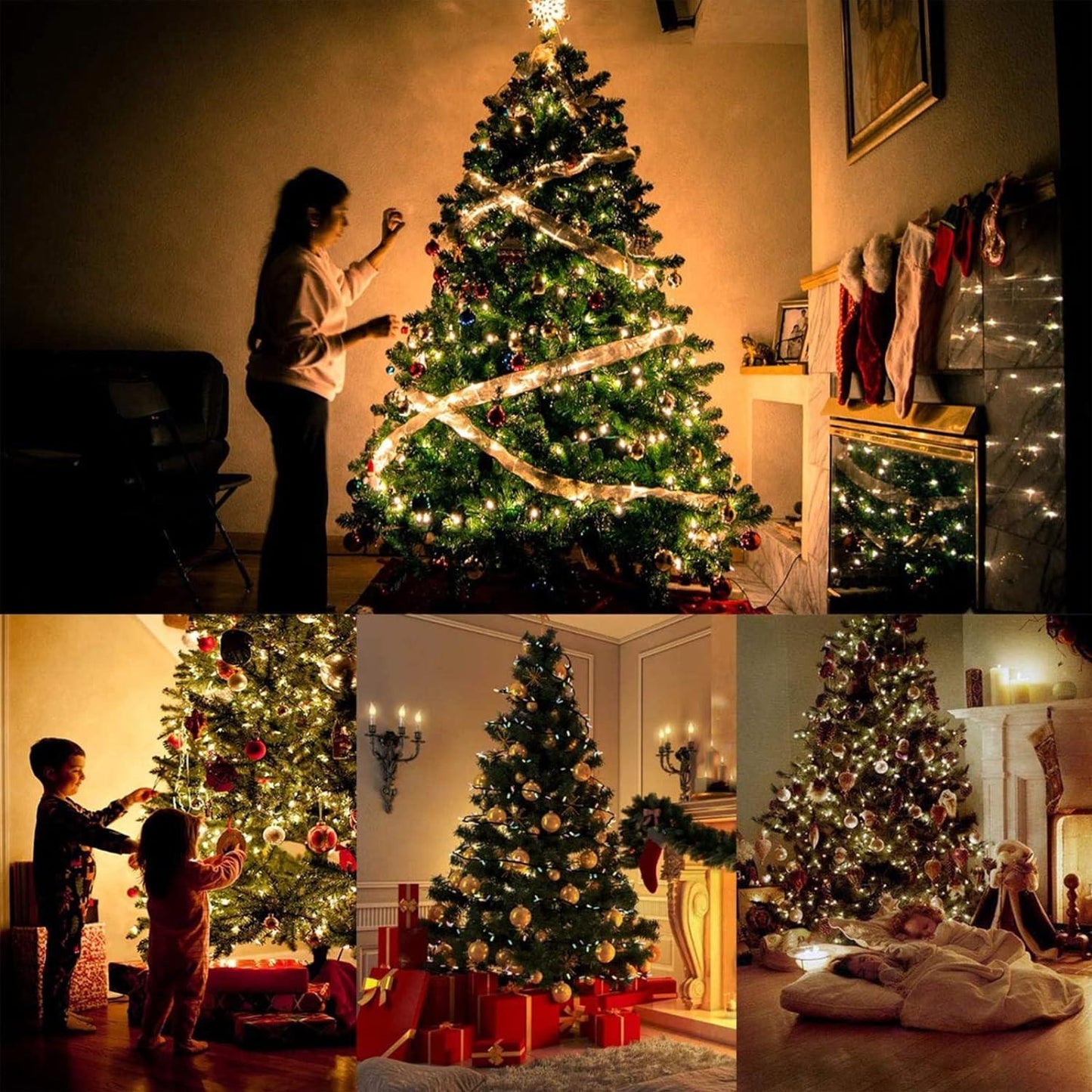 Christmas Balls Ornament Set 44Pcs Christmas Decorations Tree Balls for Family Holiday Wedding Party - Hibrides