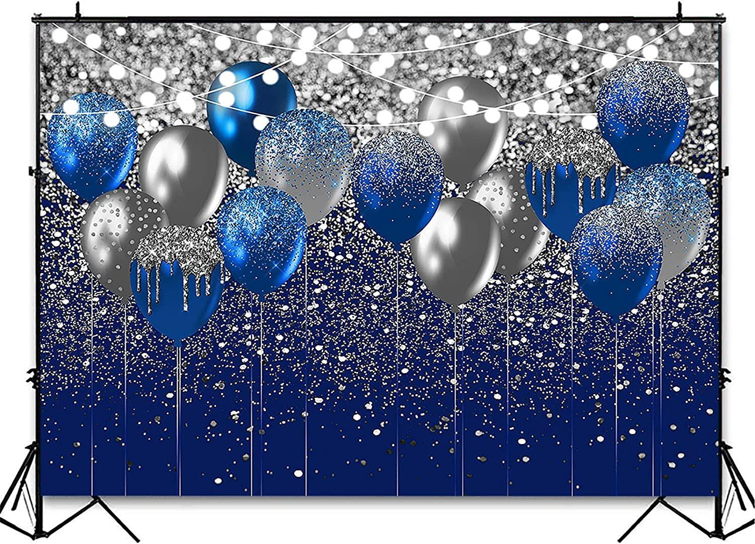 Royal Blue Glitter Backdrop for Birthday Wedding Prom Graduation Photography Background - Hibrides