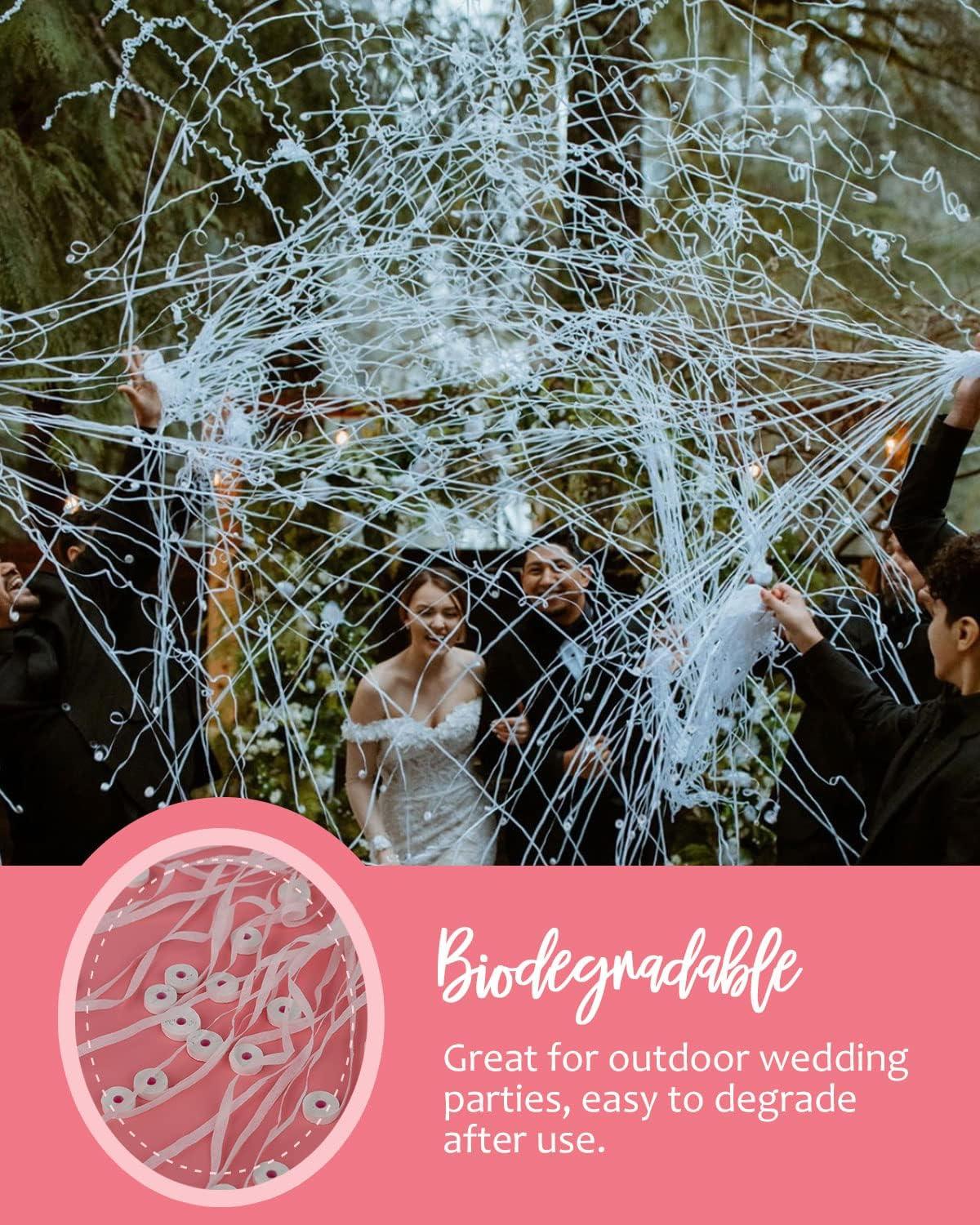 24pack Confetti Poppers,Romantic White Hand Throw Streamers Poppers,No Mess Crackers for Wedding Exit, Wedding Send Off Idea