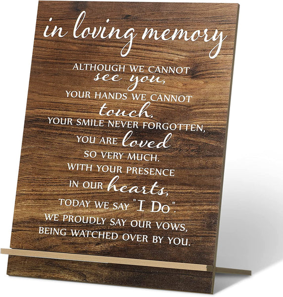 Memorial Table Sign for Wedding, Wedding Wooden Decorations for Reception, Sympathy Gift in Loving Memory Wedding Sign