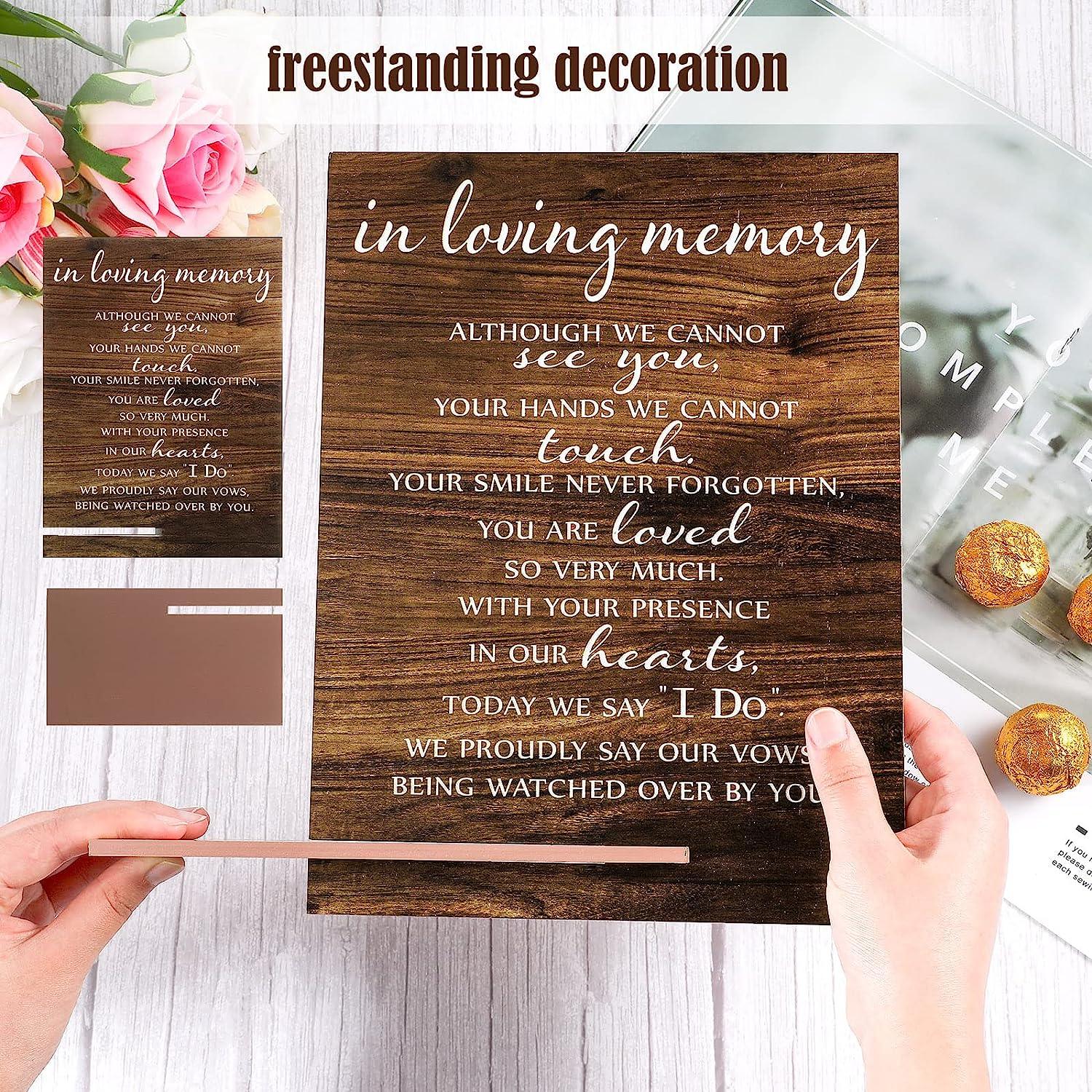 Memorial Table Sign for Wedding, Wedding Wooden Decorations for Reception, Sympathy Gift in Loving Memory Wedding Sign - Hibrides