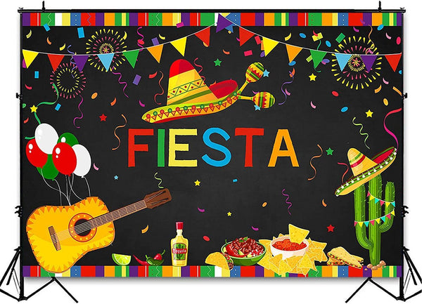 Fiesta Birthday Backdrop Mexican Fiesta Themed 1st Birthday Photo Booth Background 7x5ft - Hibrides