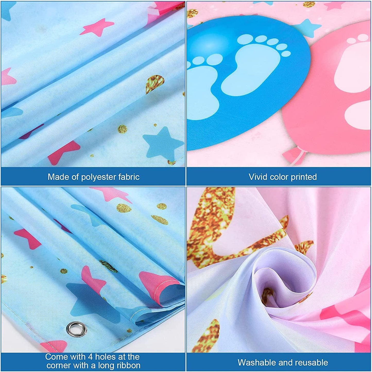 Gender Reveal Party Supplies Gender Reveal Background Boy or Girl Backdrop Blue Pink - Hibrides