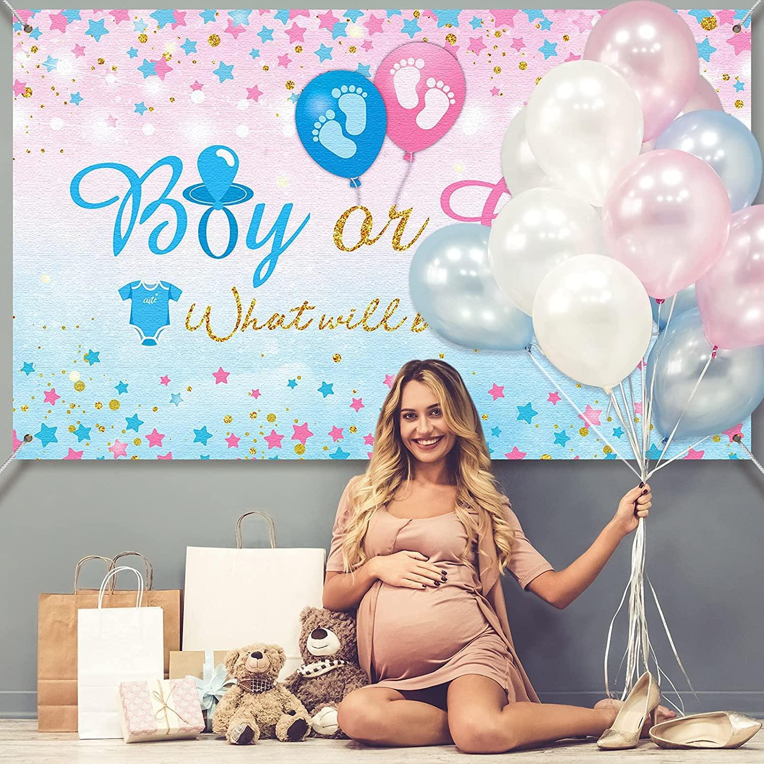 Gender Reveal Party Supplies Gender Reveal Background Boy or Girl Backdrop Blue Pink - Hibrides