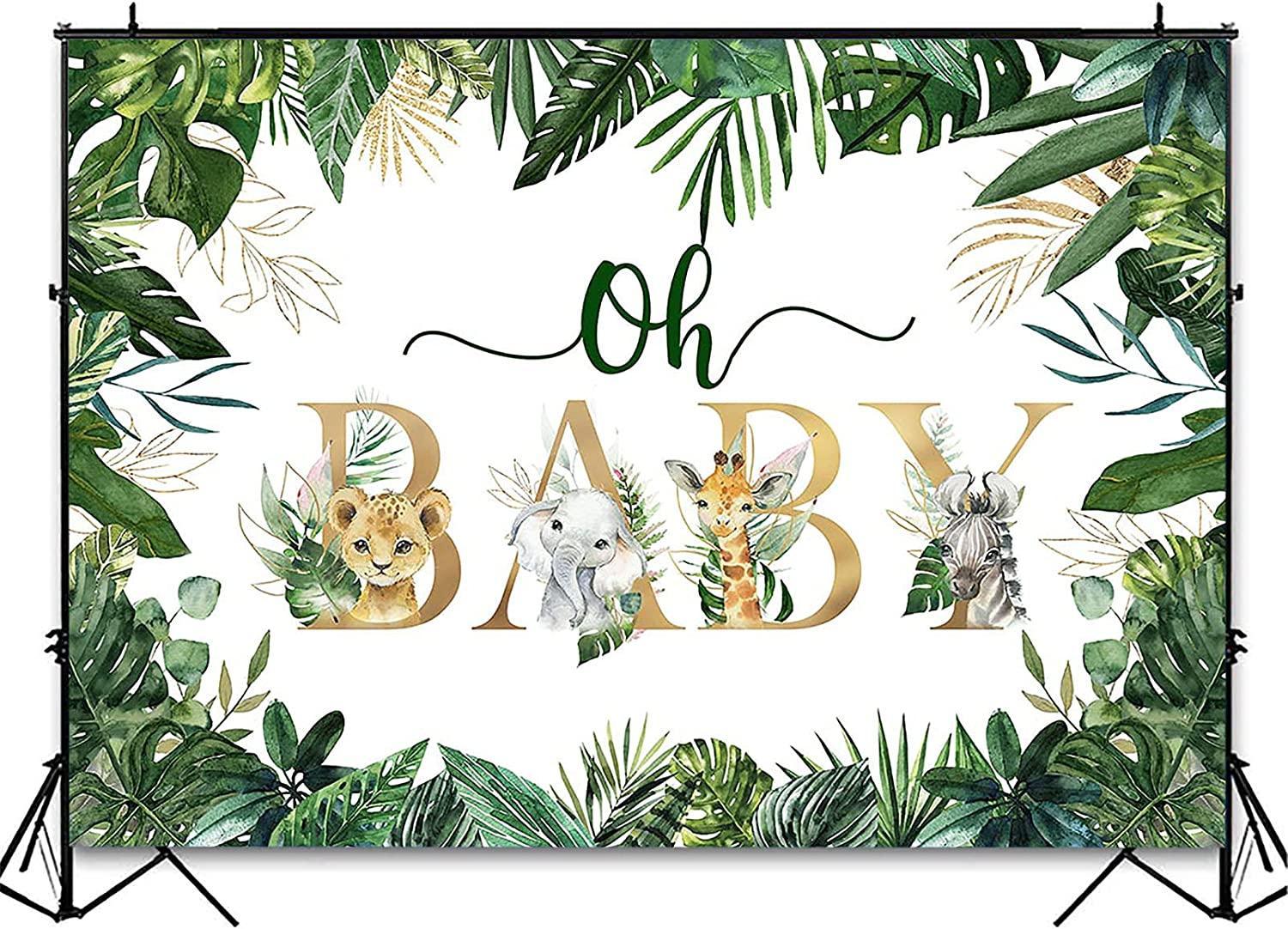 Jungle Animals Oh Baby Backdrop for Baby Shower Decoration Photography Background - Hibrides