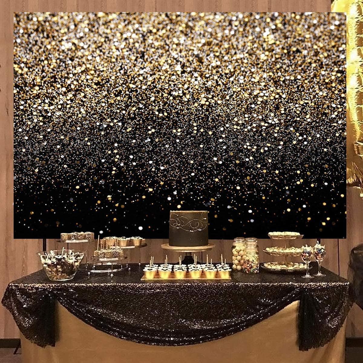 Gold Backdrop Glitter Backdrop Gold Spots Backdrop Black and Gold Backdrop Wedding Backdrop - Hibrides