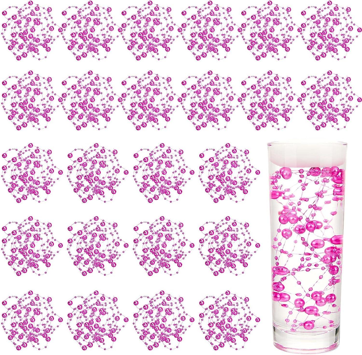 24PCS Artificial Pearl String for Floating Candle Faux Pearls Beads String Pearl Party Garland Decoration for Vases Filler Wedding Centerpiece Christmas Party Decor - Hibrides