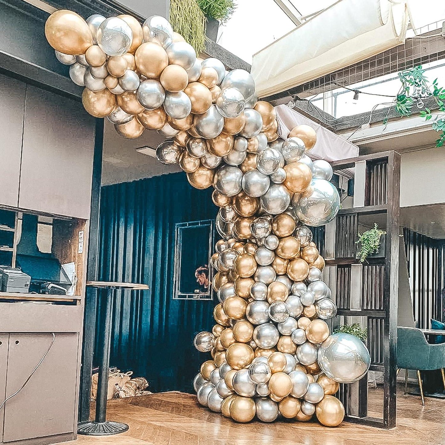 105pcs 5/10/12/18 Inch Metallic Silver Balloon Garland for Birthday Wedding Baby Shower Graduation Party Decorations - Hibrides