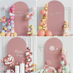 Light Dusty Rose Spandex Fitted Arch Cover for Round Top Chiara Backdrop Stand Covers for Wedding Birthday Party Decoration