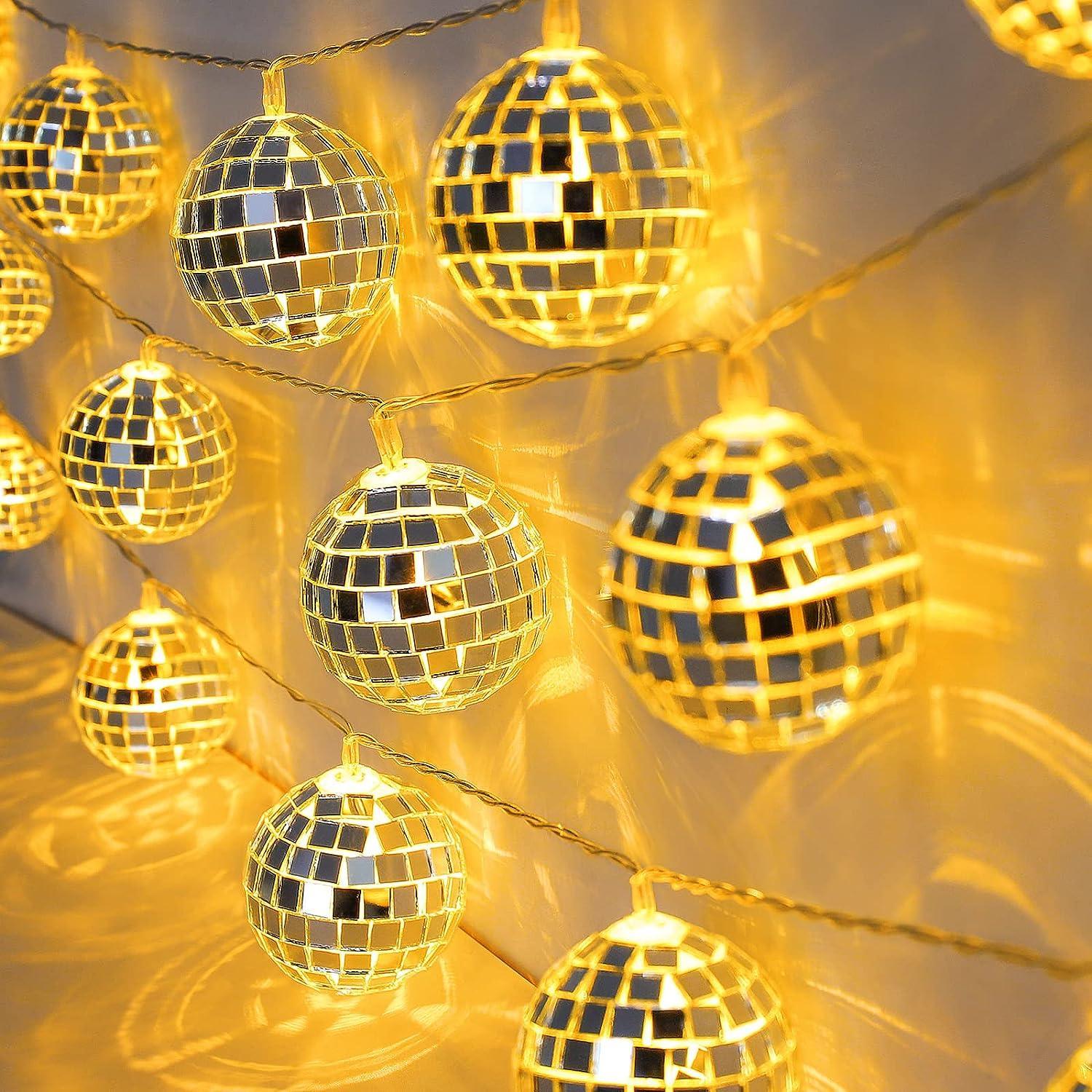 20 LED Disco Ball Mirror LED Party String Light Christmas Lanterns for ...
