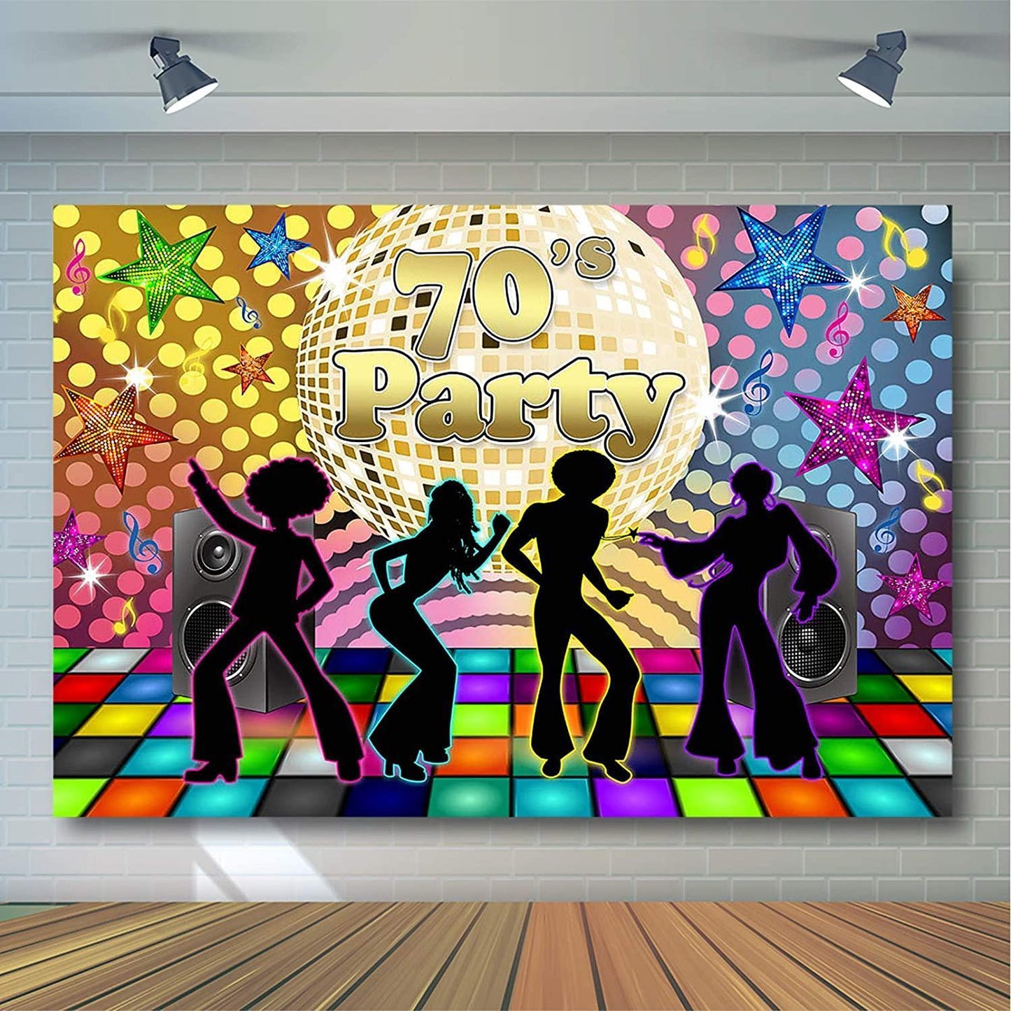 Back to 70s Party Backdrop for Adults Disco Party Decorations 1970's Retro Disco Ball - Hibrides