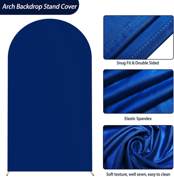 Royal Blue Spandex Fitted Arch Cover for Round Top Chiara Backdrop Stand Covers for Wedding Birthday Party Decoration