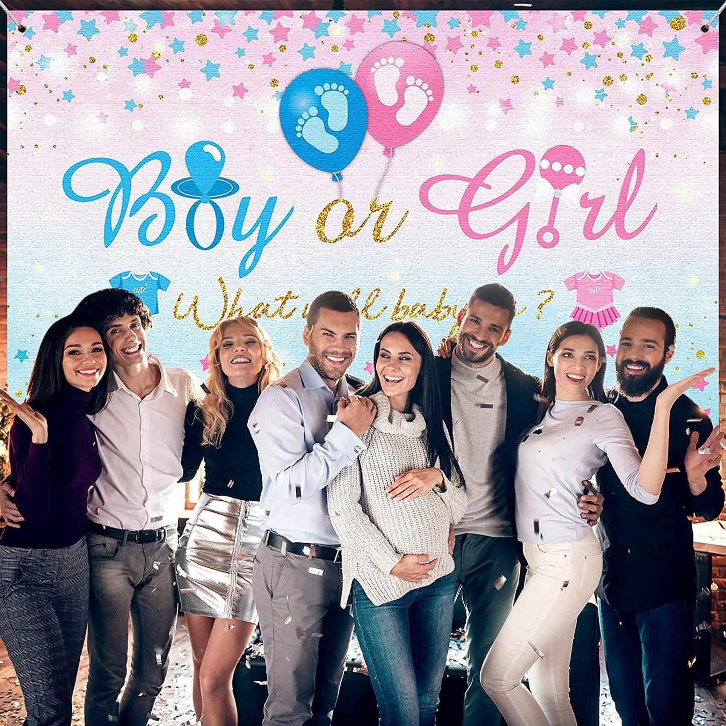 Gender Reveal Party Supplies Gender Reveal Background Boy or Girl Backdrop Blue Pink - Hibrides