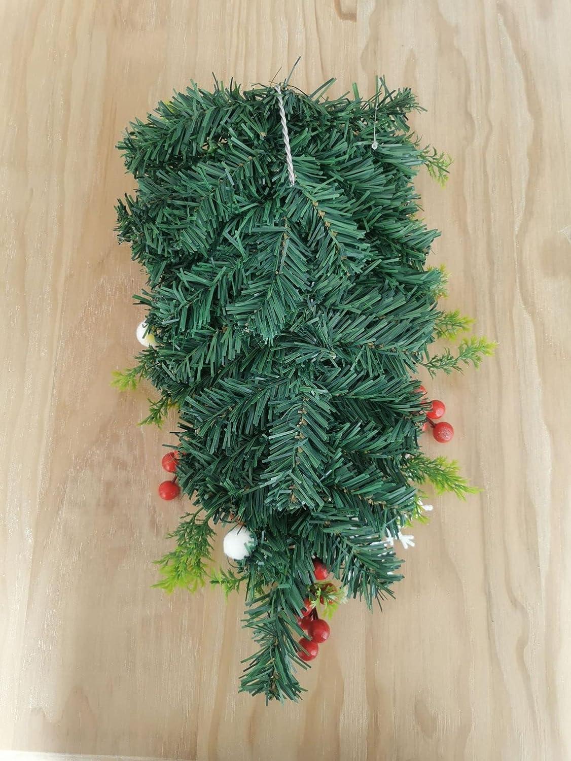 Christmas Candy Cane Wreath for Front Door Red White Teardrop Swag Candy Cane Christmas Stairway Decorations - Hibrides