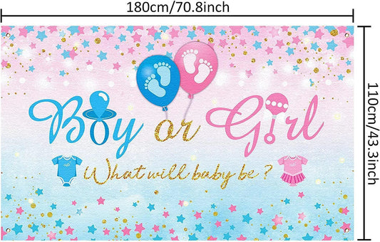 Gender Reveal Party Supplies Gender Reveal Background Boy or Girl Backdrop Blue Pink - Hibrides