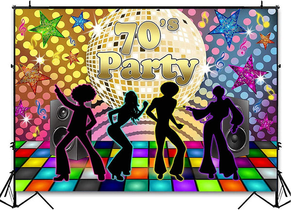 Back to 70s Party Backdrop for Adults Disco Party Decorations 1970's Retro Disco Ball - Hibrides