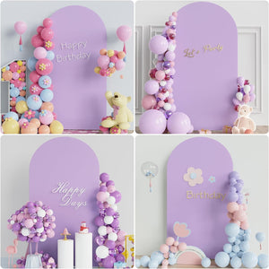 Lavender Spandex Fitted Arch Cover for Round Top Chiara Backdrop Stand Covers for Wedding Birthday Party Decoration