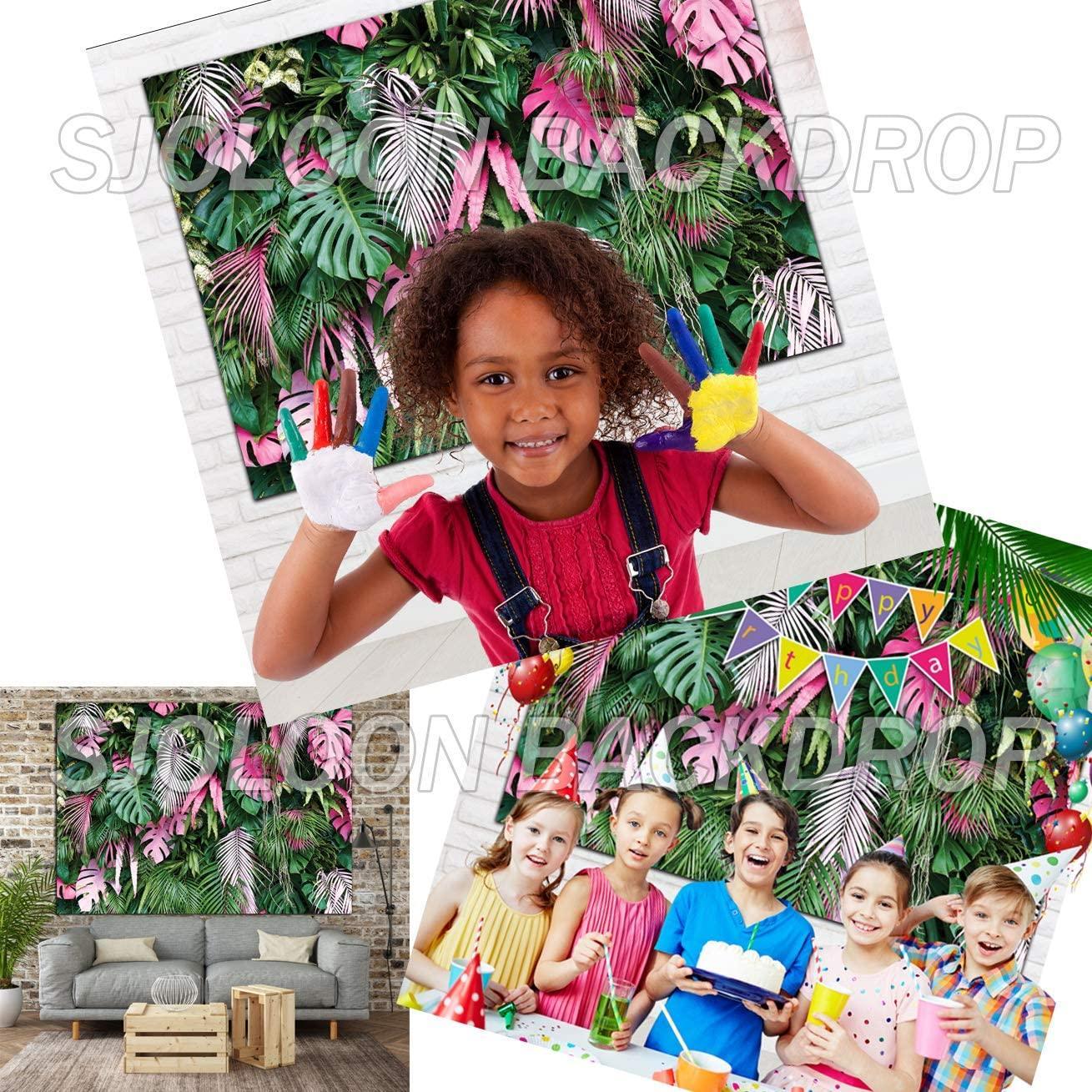 Jungle Green Leaves Backdrop Tropical Plants Photography Backdrop for Baby Birthday Party - Hibrides
