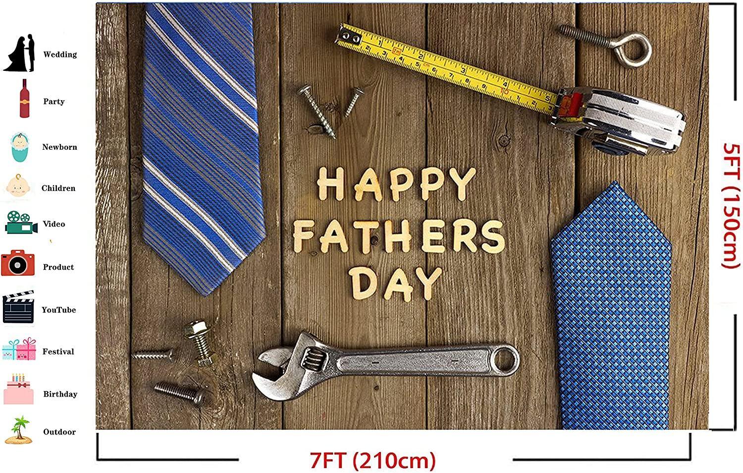 Happy Father's Day Backdrop Father's Day Wood Wall Photography Backdrops Fathers Day Party Decor - Hibrides