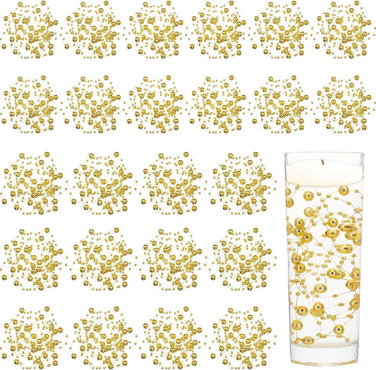 24PCS Artificial Pearl String for Floating Candle Faux Pearls Beads String Pearl Party Garland Decoration for Vases Filler Wedding Centerpiece Christmas Party Decor - Hibrides